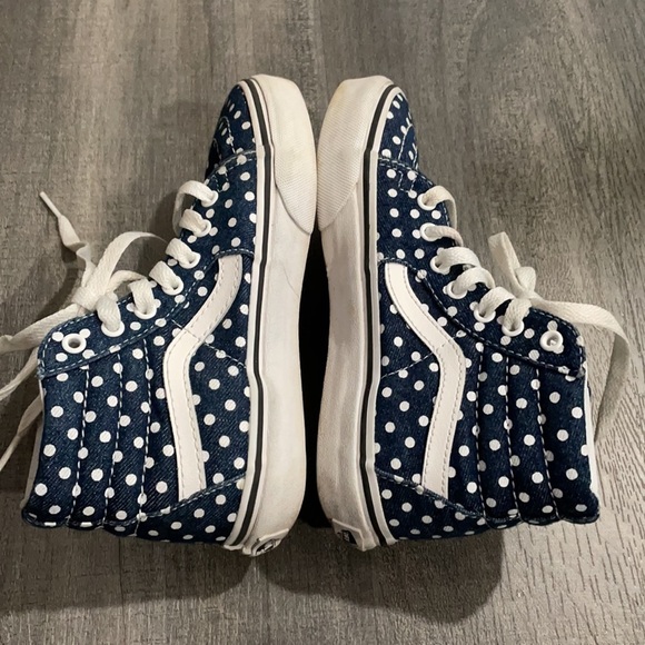 Vans Old Skool Polkadot Skate Hightop Denim size 2 - Picture 6 of 7
